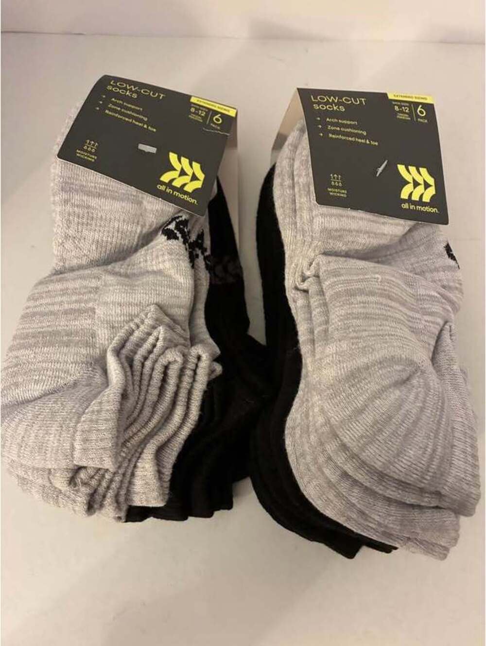 All in Motion Low-Cut Socks women’s extended sizes. 6 pack 2 packs